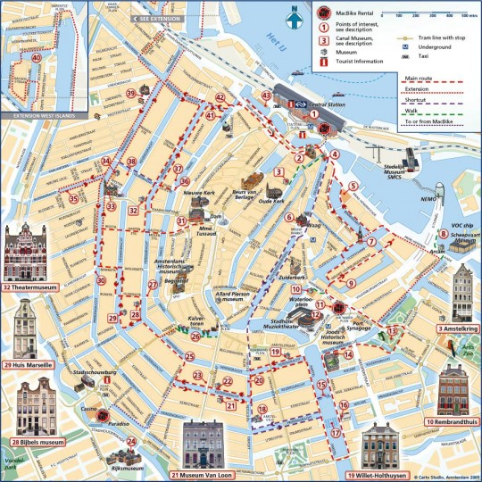 Карта амстердама на русском языке с достопримечательностями